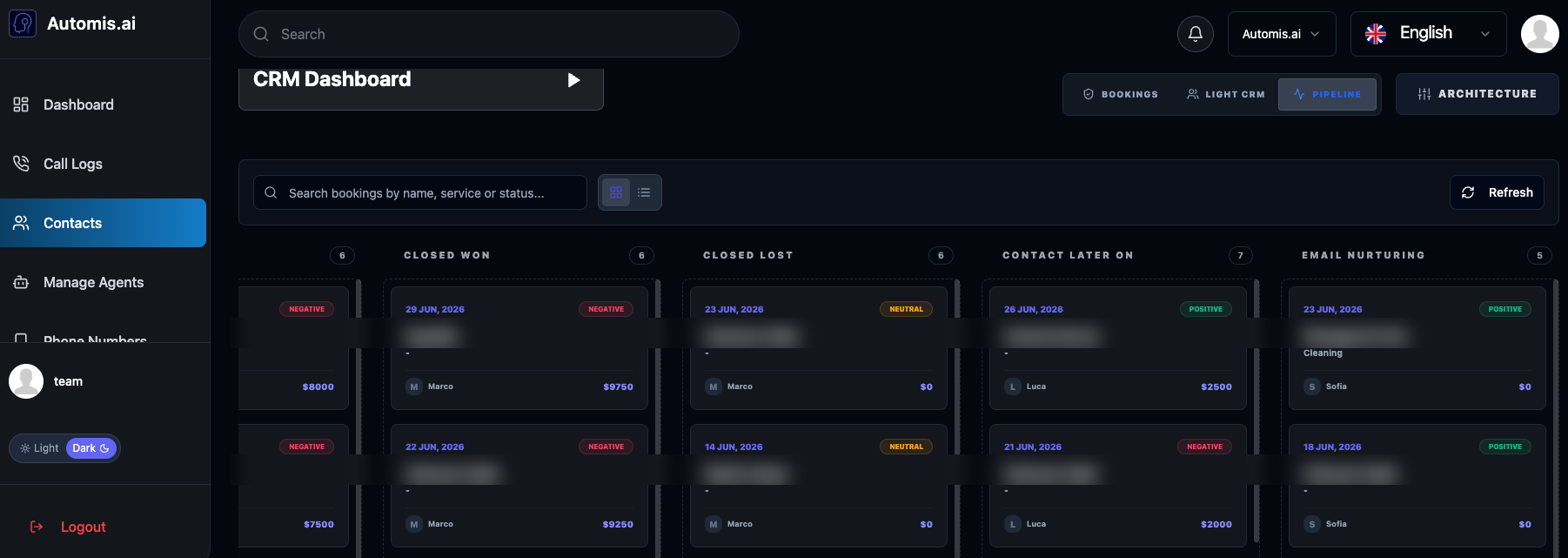 Pipeline, a kanban board the AI keeps feeding from the top